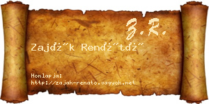 Zaják Renátó névjegykártya